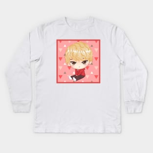 BTS KPOP V TAEHYUNG CUTE CHIBI CHARACTER Kids Long Sleeve T-Shirt